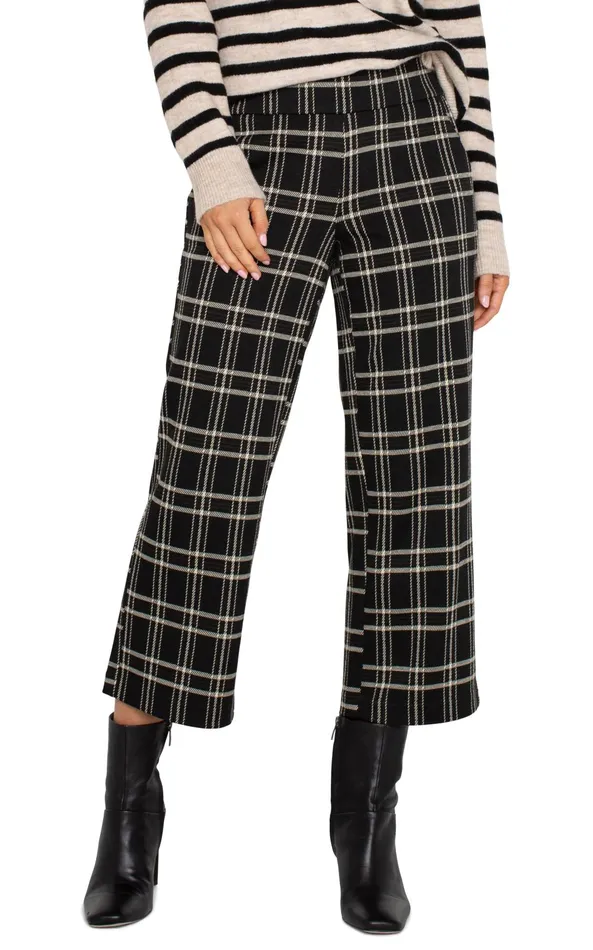 Womens Liverpool Los Angeles Pants MABEL PULLON CROP Black Oatmeal Windowpane Womens Liverpool Los Angeles Pants MABEL PULLON CROP Black Oatmeal Windowpane