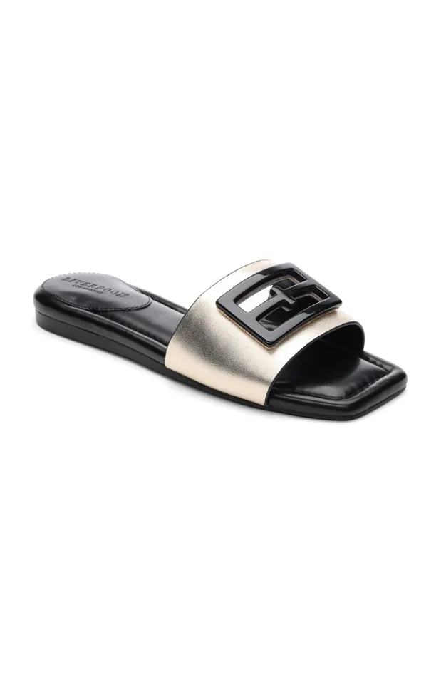Womens Liverpool Los Angeles Sandals DUNBAR LOGO MEDALLION SANDALS Lt Gold