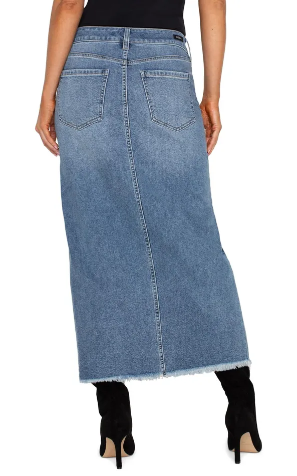 Womens Liverpool Los Angeles Skirts 5POCKET FRONT SLIT MAXI SKIRT Tanglewood