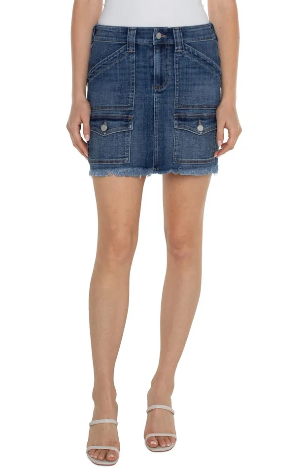 Womens Liverpool Los Angeles Skirts CARGO SKIRT WITH FRAY HEM State Street