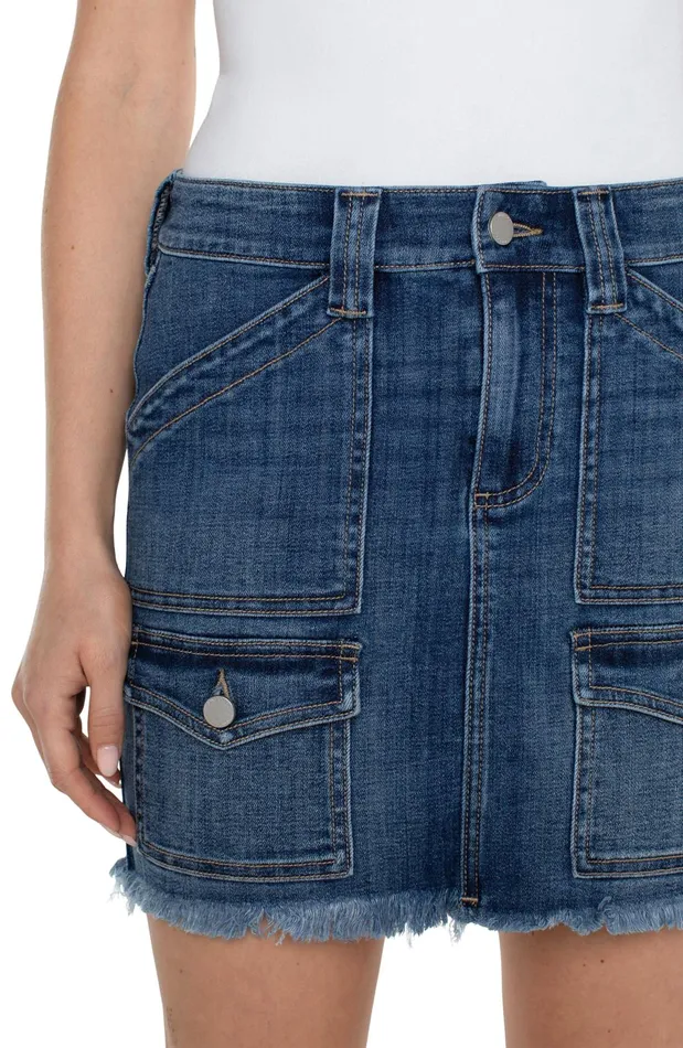 Womens Liverpool Los Angeles Skirts CARGO SKIRT WITH FRAY HEM State Street