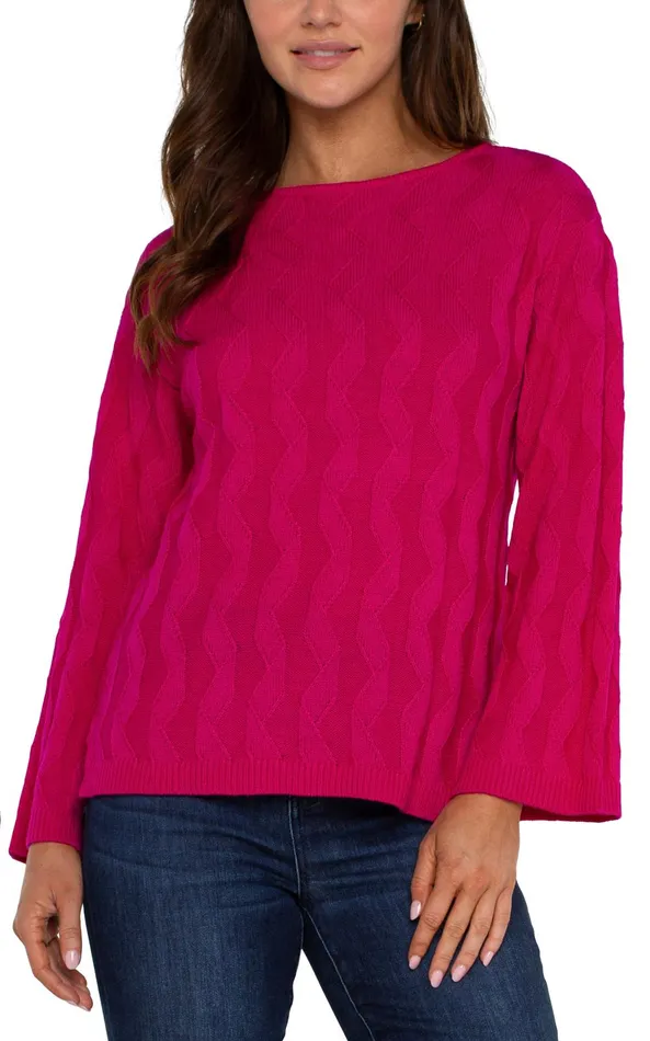 Womens Liverpool Los Angeles Sweaters LONG SLEEVE BOATNECK SWEATER Bright Star Ruby Womens Liverpool Los Angeles Sweaters LONG SLEEVE BOATNECK SWEATER Bright Star Ruby
