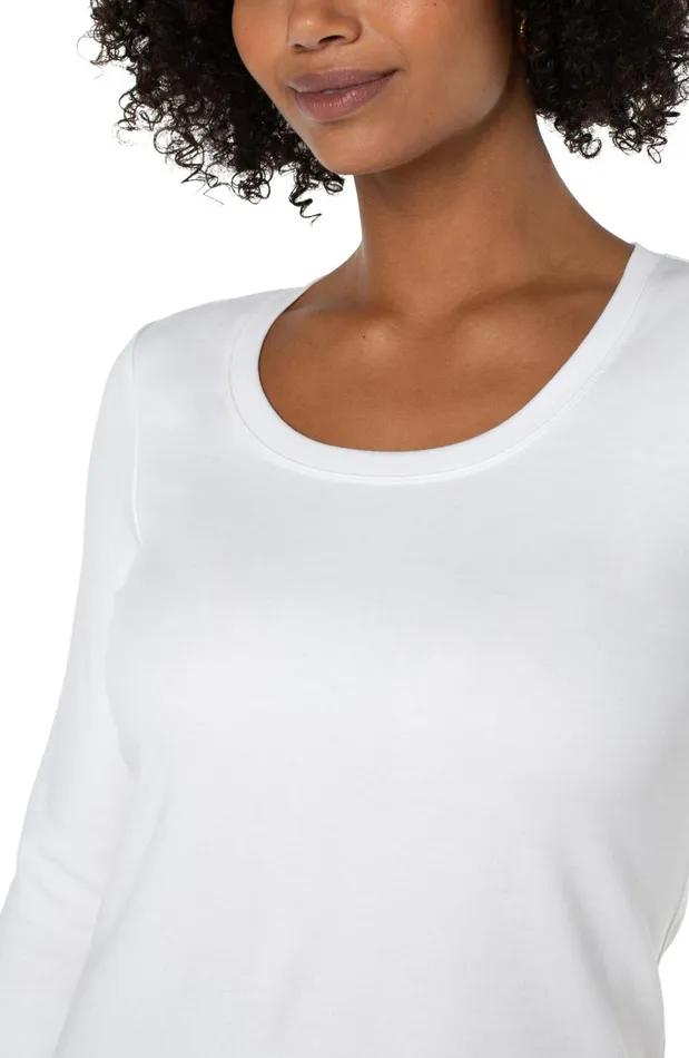 Womens Liverpool Los Angeles Tees 34 SLEEVE SCOOP NECK KNIT TEE White
