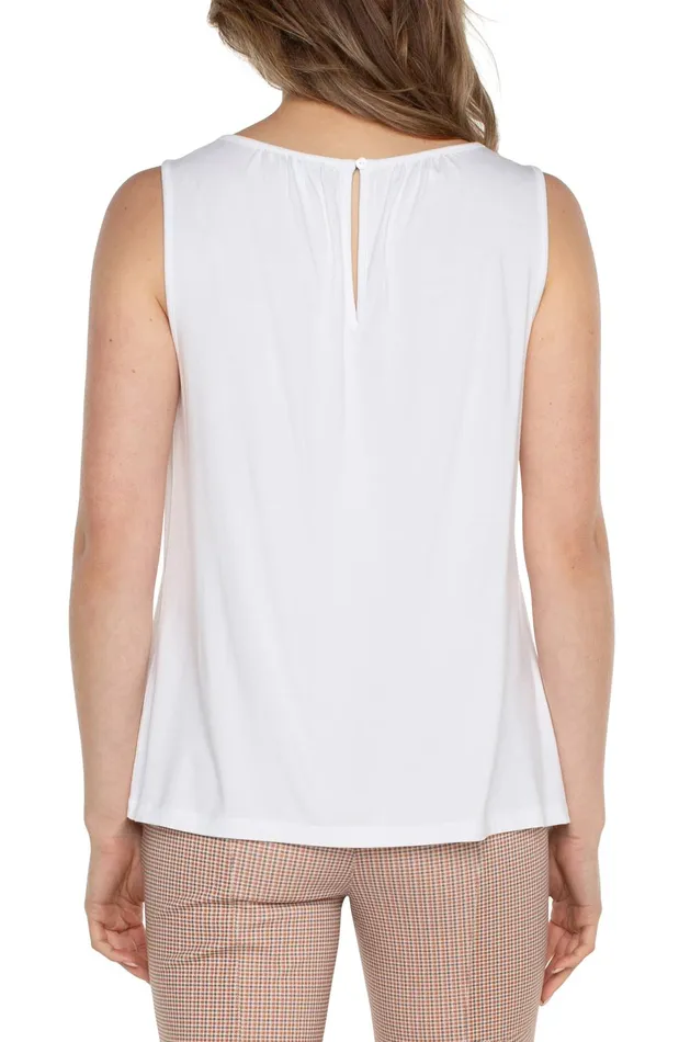 Womens Liverpool Los Angeles Tees ALINE SLEEVELESS KNIT TOP White