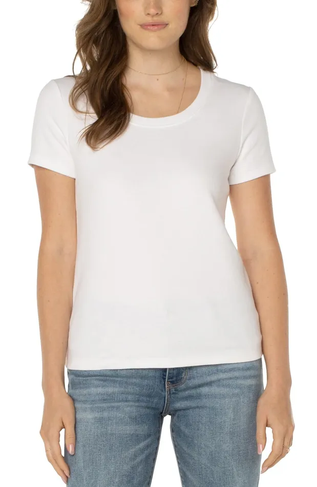 Womens Liverpool Los Angeles Tees SCOOP NECK SHORT SLEEVE TEE White