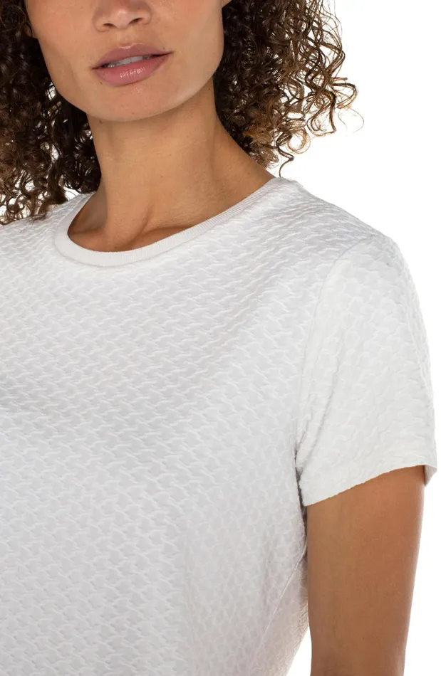 Womens Liverpool Los Angeles Tees SHORT SLEEVE CREW NECK TEE WITH RIB TRIM White