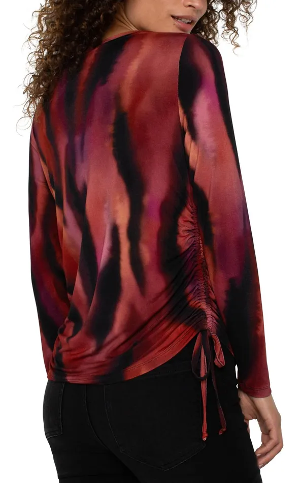 Womens Liverpool Los Angeles Tops LONG SLEEVE CREW NECK KNIT TOP Fire Opal