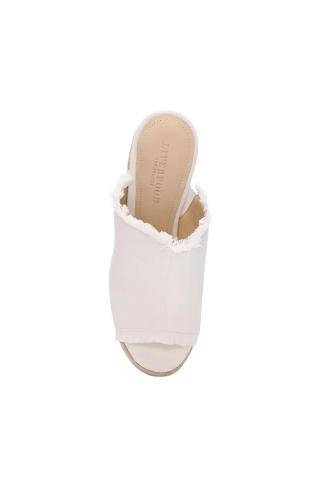 Womens Liverpool Los Angeles Wedges and Espadrilles HOLLYWOOD FRAY EDGE ESPADRILLE Ecru