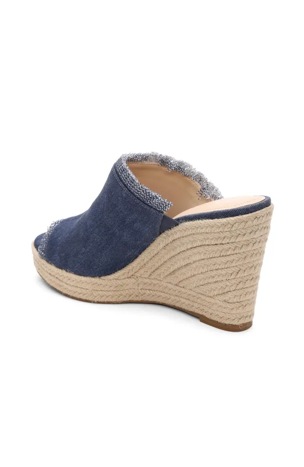 Womens Liverpool Los Angeles Wedges and Espadrilles HOLLYWOOD FRAY EDGE ESPADRILLE Indigo