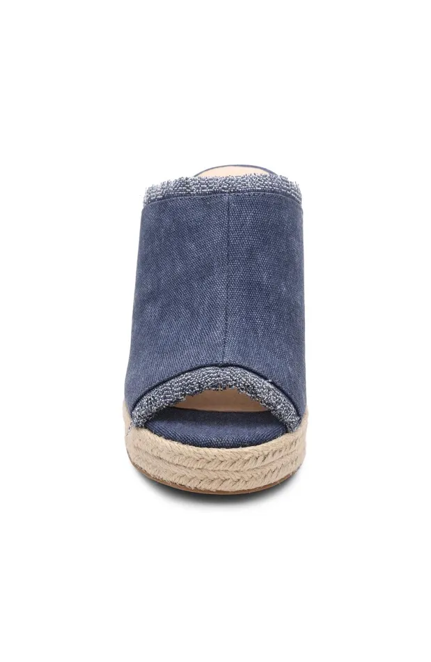 Womens Liverpool Los Angeles Wedges and Espadrilles HOLLYWOOD FRAY EDGE ESPADRILLE Indigo