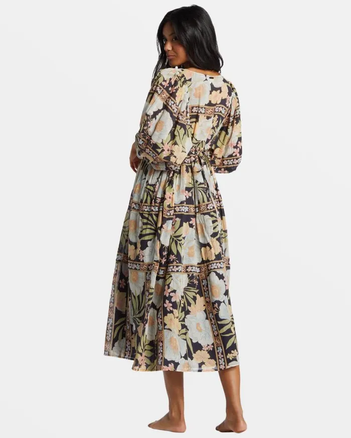 Womens Lost Cove Midi Dress Black Sands Billabong Dresses Womens Lost Cove Midi Dress Black Sands Billabong Dresses