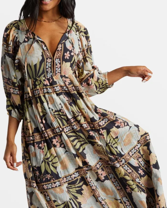 Womens Lost Cove Midi Dress Black Sands Billabong Dresses Womens Lost Cove Midi Dress Black Sands Billabong Dresses