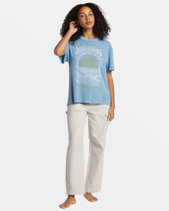 Womens Lost In Bliss TShirt Blue Shadow Billabong Tops