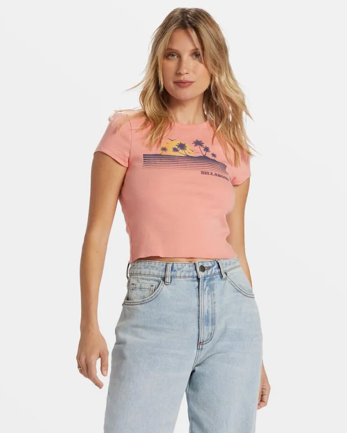 Womens Magic Sunset TShirt Peach Out Billabong Graphic Tees and Tanks