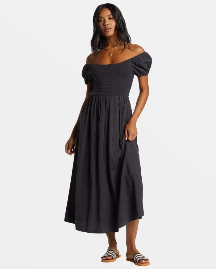 Womens Midnight Sky Midi Dress Black Sands Billabong Dresses Womens Midnight Sky Midi Dress Black Sands Billabong Dresses