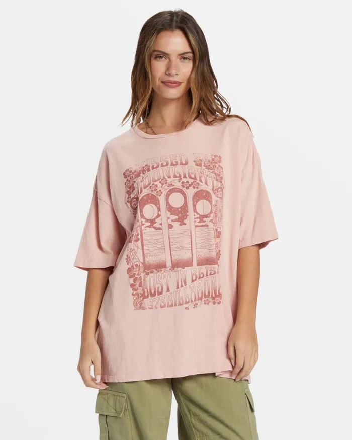 Womens Moon Kiss TShirt Dusty Peach Billabong Graphic Tees and Tanks