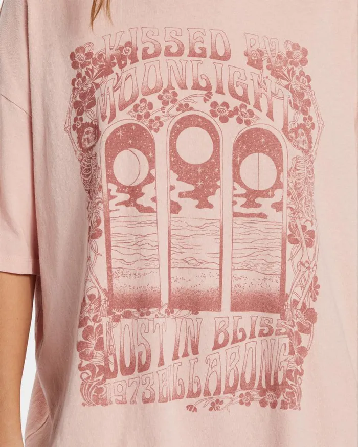 Womens Moon Kiss TShirt Dusty Peach Billabong Graphic Tees and Tanks Womens Moon Kiss TShirt Dusty Peach Billabong Graphic Tees and Tanks