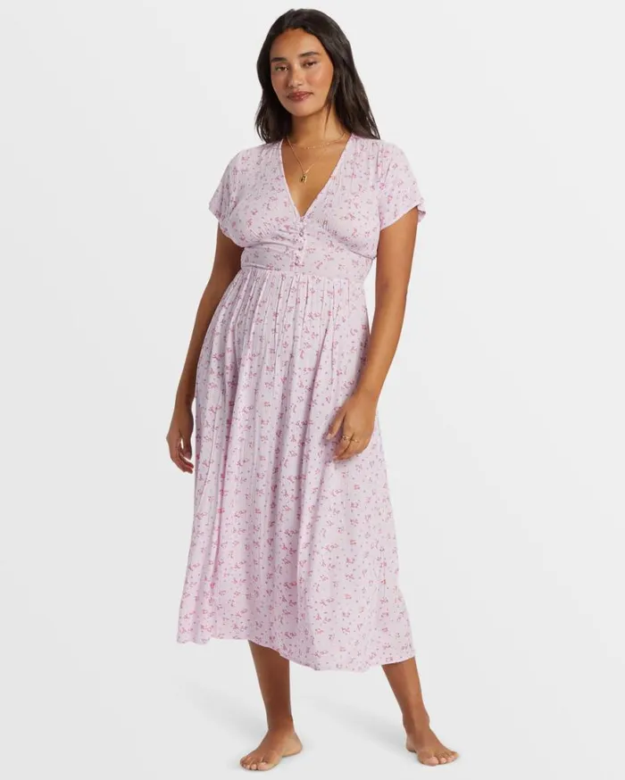 Womens Morning Sky Midi Dress Iced Lavender Billabong Dresses