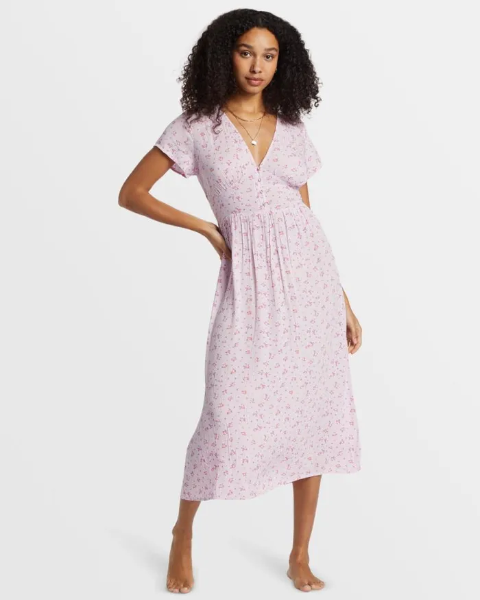 Womens Morning Sky Midi Dress Iced Lavender Billabong Dresses Womens Morning Sky Midi Dress Iced Lavender Billabong Dresses