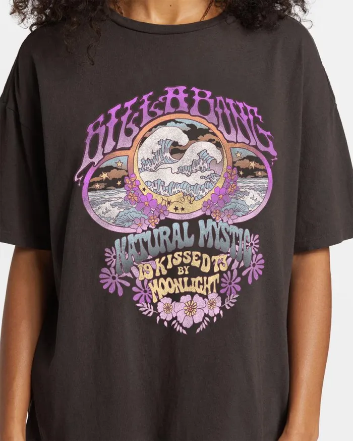 Womens Natural Mystic TShirt Off Black Billabong Graphic Tees and Tanks