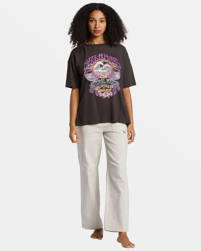 Womens Natural Mystic TShirt Off Black Billabong Graphic Tees and Tanks
