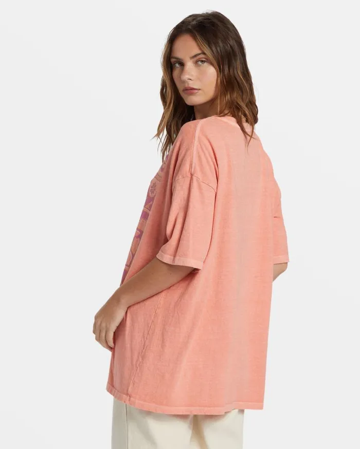 Womens Paradise Begins TShirt Peach Out Billabong Graphic Tees and Tanks Womens Paradise Begins TShirt Peach Out Billabong Graphic Tees and Tanks