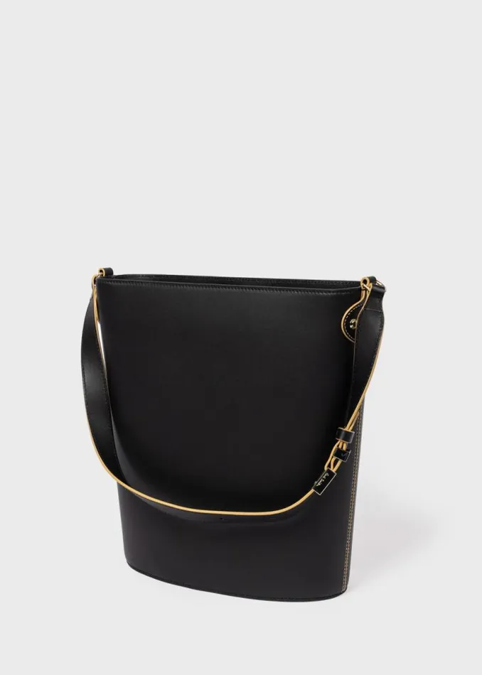 Womens Paul Smith Bags Black 039Shadow Stripe039 Leather Bucket Bag Womens Paul Smith Bags Black 039Shadow Stripe039 Leather Bucket Bag
