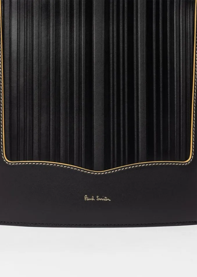 Womens Paul Smith Bags Black 039Shadow Stripe039 Leather Bucket Bag Womens Paul Smith Bags Black 039Shadow Stripe039 Leather Bucket Bag