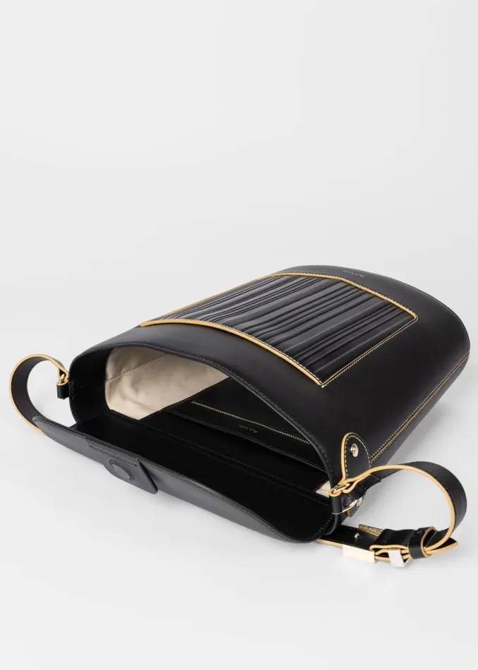 Womens Paul Smith Bags Black 039Shadow Stripe039 Leather Bucket Bag Womens Paul Smith Bags Black 039Shadow Stripe039 Leather Bucket Bag