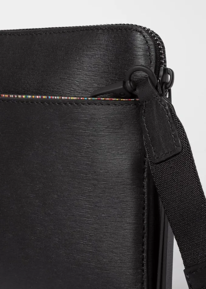 Womens Paul Smith Bags Black Embossed Leather Musette Bag Womens Paul Smith Bags Black Embossed Leather Musette Bag