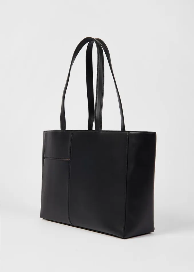 Womens Paul Smith Bags Black Leather 039Signature Stripe039 Trim Tote Bag Womens Paul Smith Bags Black Leather 039Signature Stripe039 Trim Tote Bag