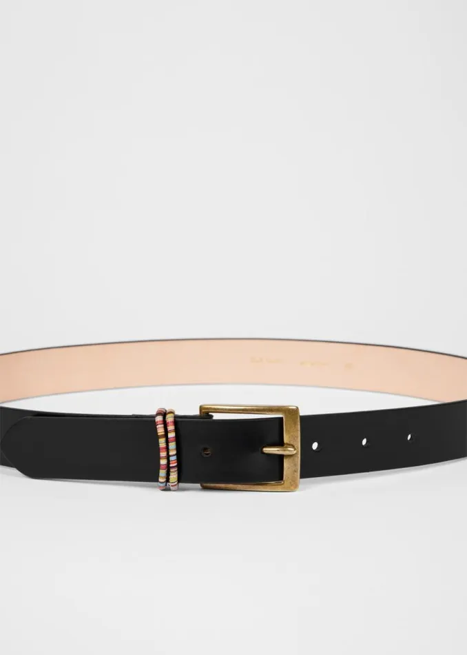 Womens Paul Smith Belts Black 039Signature Stripe039 Cord Belt Womens Paul Smith Belts Black 039Signature Stripe039 Cord Belt
