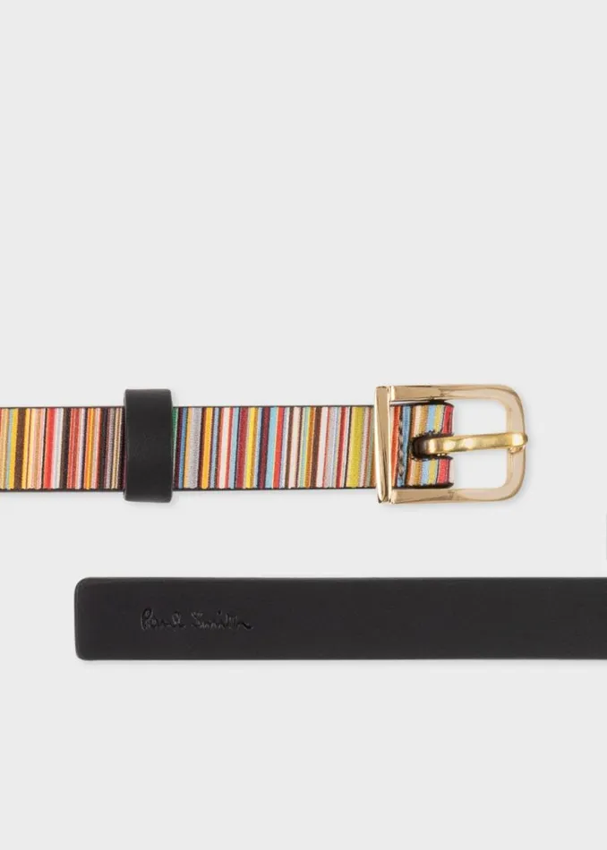 Womens Paul Smith Belts Leather 039Signature Stripe039 Belt