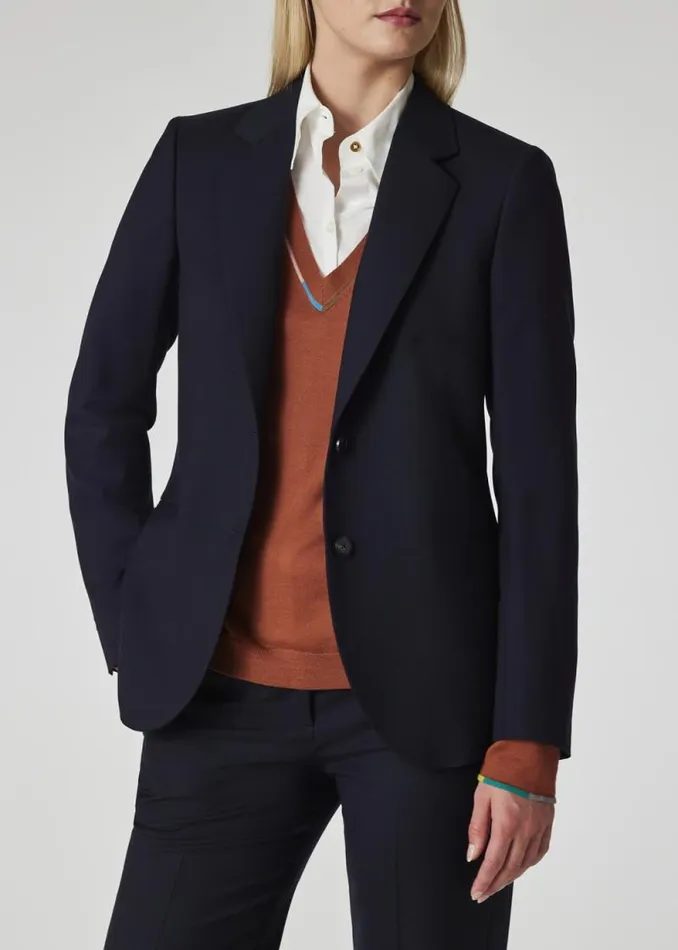 Womens Paul Smith Blazers A Suit To Travel In 8211 Dark Navy TwoButton Wool Blazer Womens Paul Smith Blazers A Suit To Travel In 8211 Dark Navy TwoButton Wool Blazer