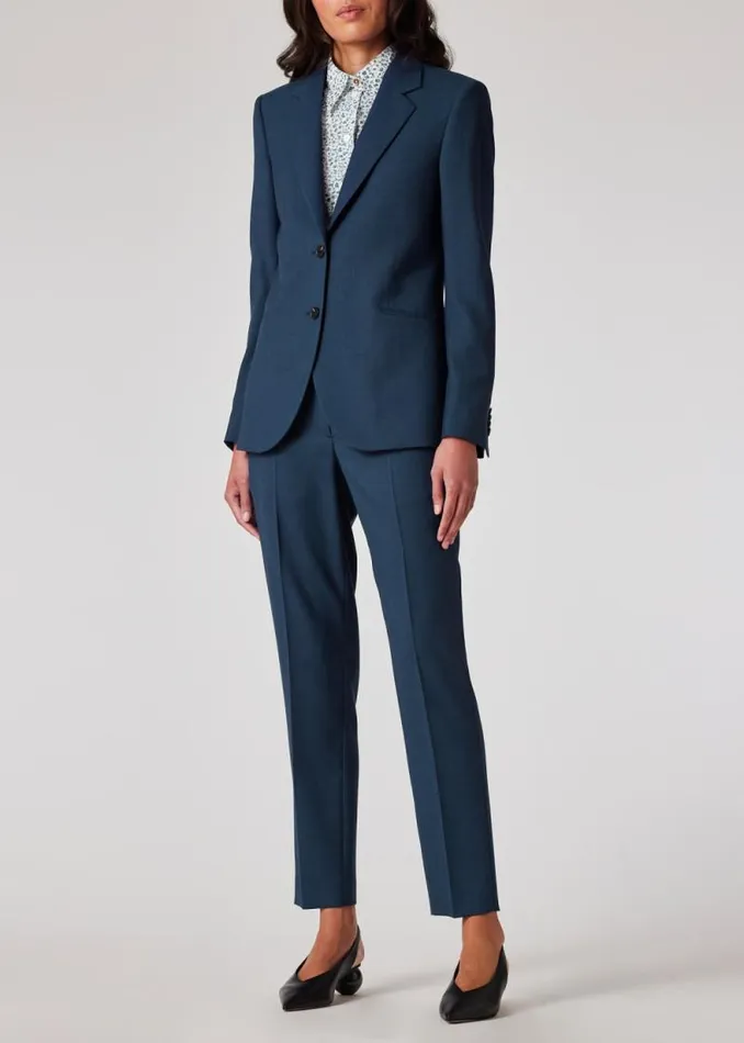 Womens Paul Smith Blazers A Suit To Travel In 8211 Petrol Blue Wool TwoButton Blazer Womens Paul Smith Blazers A Suit To Travel In 8211 Petrol Blue Wool TwoButton Blazer