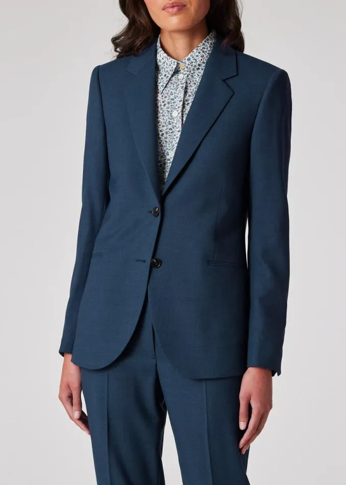 Womens Paul Smith Blazers A Suit To Travel In 8211 Petrol Blue Wool TwoButton Blazer Womens Paul Smith Blazers A Suit To Travel In 8211 Petrol Blue Wool TwoButton Blazer