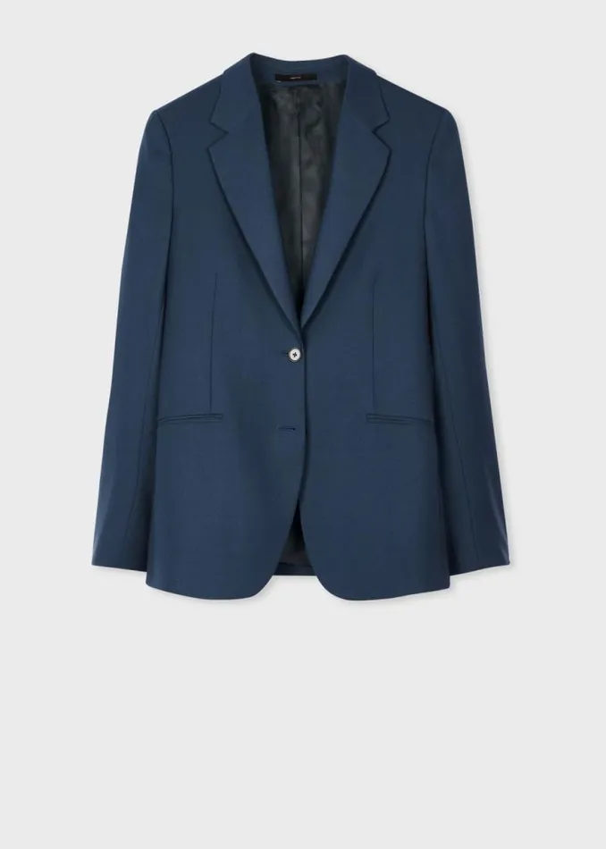 Womens Paul Smith Blazers A Suit To Travel In 8211 Petrol Blue Wool TwoButton Blazer Womens Paul Smith Blazers A Suit To Travel In 8211 Petrol Blue Wool TwoButton Blazer