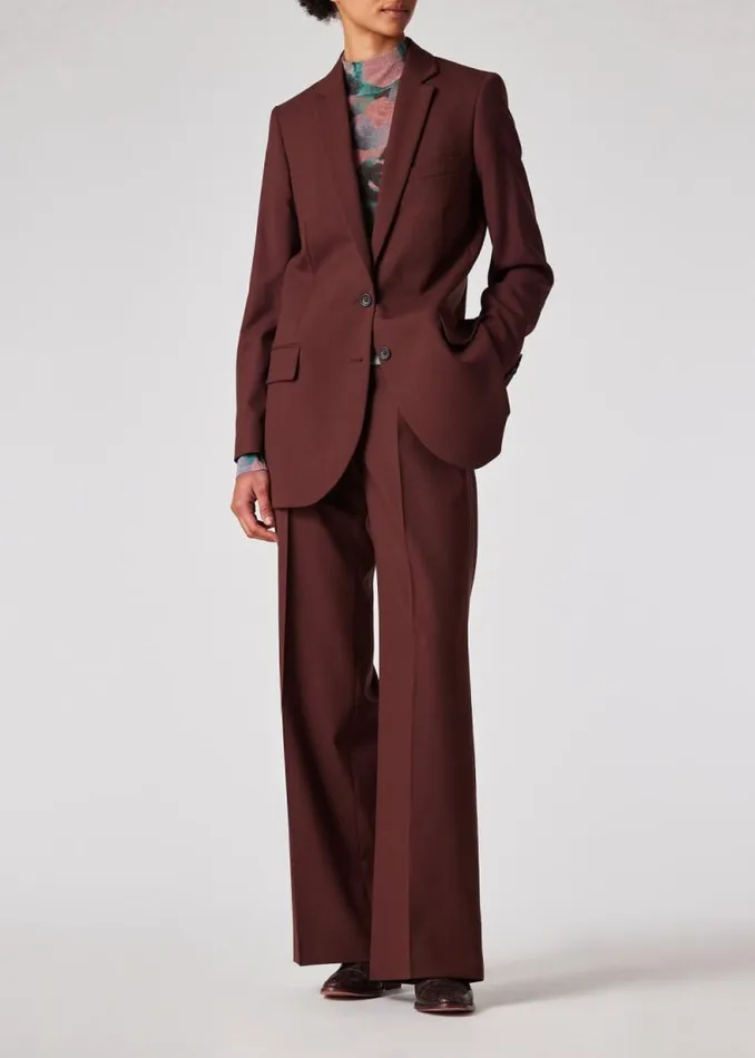 Womens Paul Smith Blazers Brown Hopsack Wool Blazer Womens Paul Smith Blazers Brown Hopsack Wool Blazer