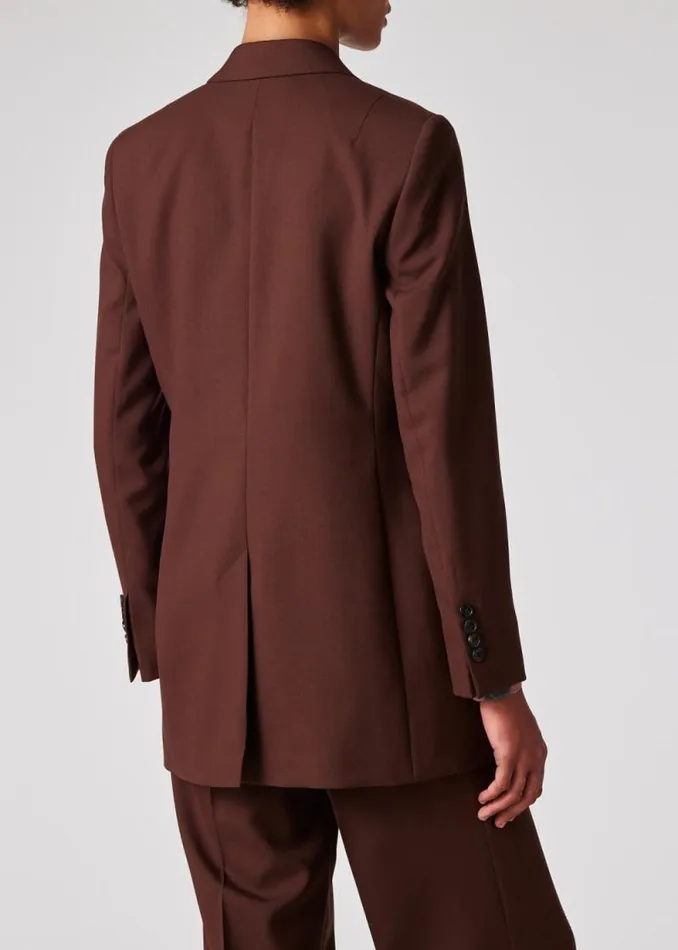 Womens Paul Smith Blazers Brown Hopsack Wool Blazer Womens Paul Smith Blazers Brown Hopsack Wool Blazer