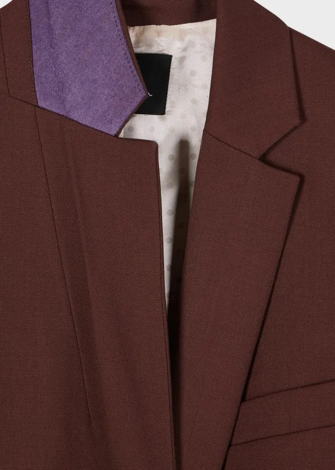 Womens Paul Smith Blazers Brown Hopsack Wool Blazer Womens Paul Smith Blazers Brown Hopsack Wool Blazer
