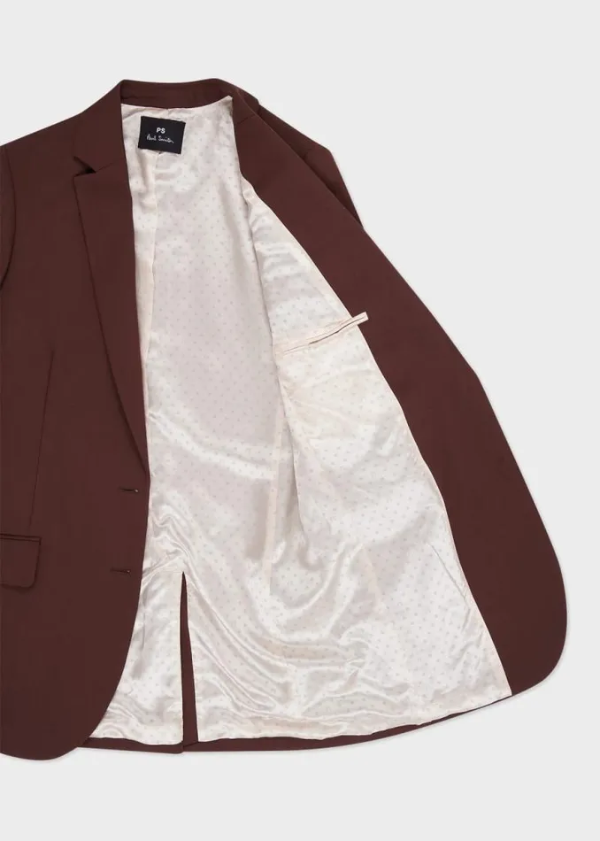 Womens Paul Smith Blazers Brown Hopsack Wool Blazer Womens Paul Smith Blazers Brown Hopsack Wool Blazer