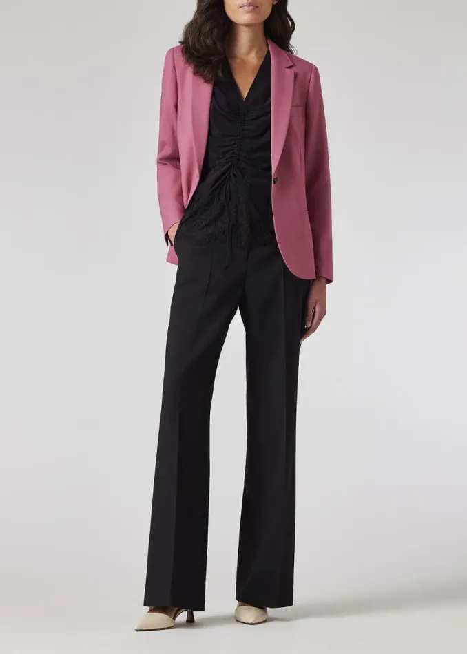 Womens Paul Smith Blazers Mauve Wool Hopsack Blazer Womens Paul Smith Blazers Mauve Wool Hopsack Blazer