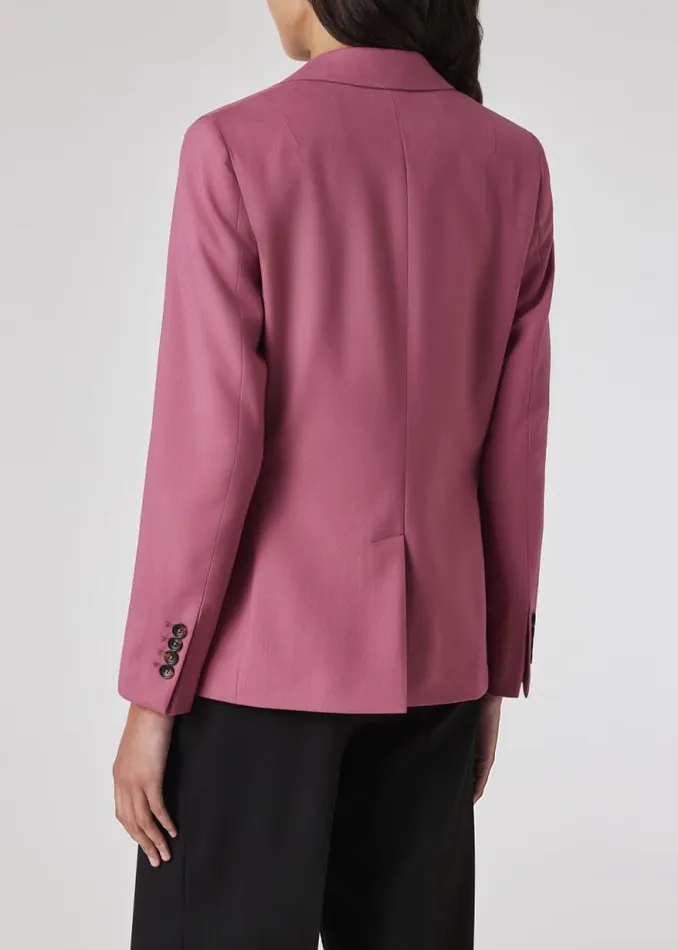 Womens Paul Smith Blazers Mauve Wool Hopsack Blazer Womens Paul Smith Blazers Mauve Wool Hopsack Blazer