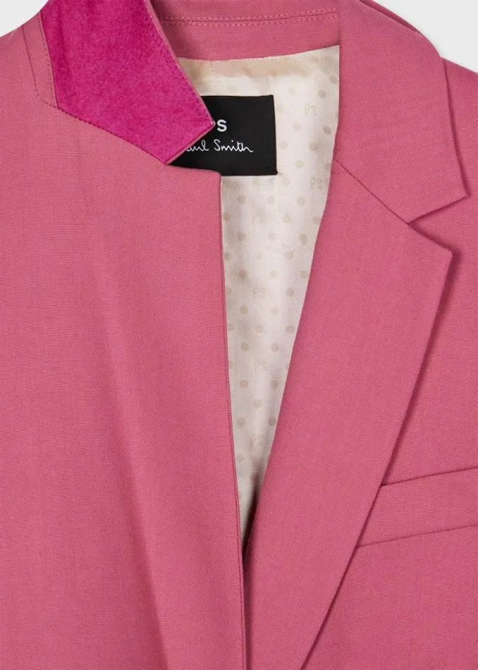 Womens Paul Smith Blazers Mauve Wool Hopsack Blazer Womens Paul Smith Blazers Mauve Wool Hopsack Blazer