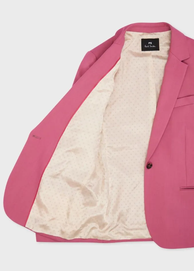 Womens Paul Smith Blazers Mauve Wool Hopsack Blazer Womens Paul Smith Blazers Mauve Wool Hopsack Blazer