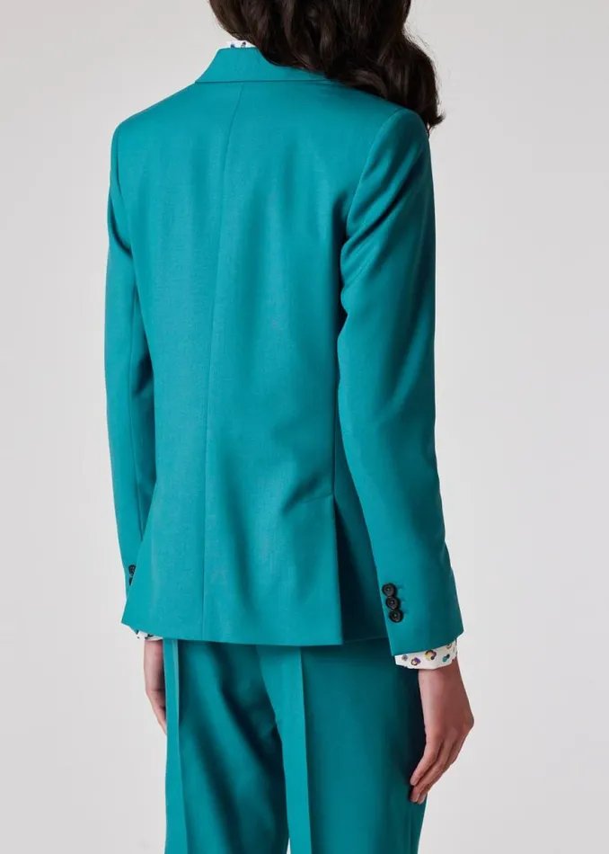 Womens Paul Smith Blazers Peacock Blue Wool DoubleBreasted Blazer Womens Paul Smith Blazers Peacock Blue Wool DoubleBreasted Blazer