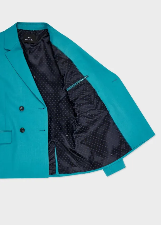 Womens Paul Smith Blazers Peacock Blue Wool DoubleBreasted Blazer Womens Paul Smith Blazers Peacock Blue Wool DoubleBreasted Blazer