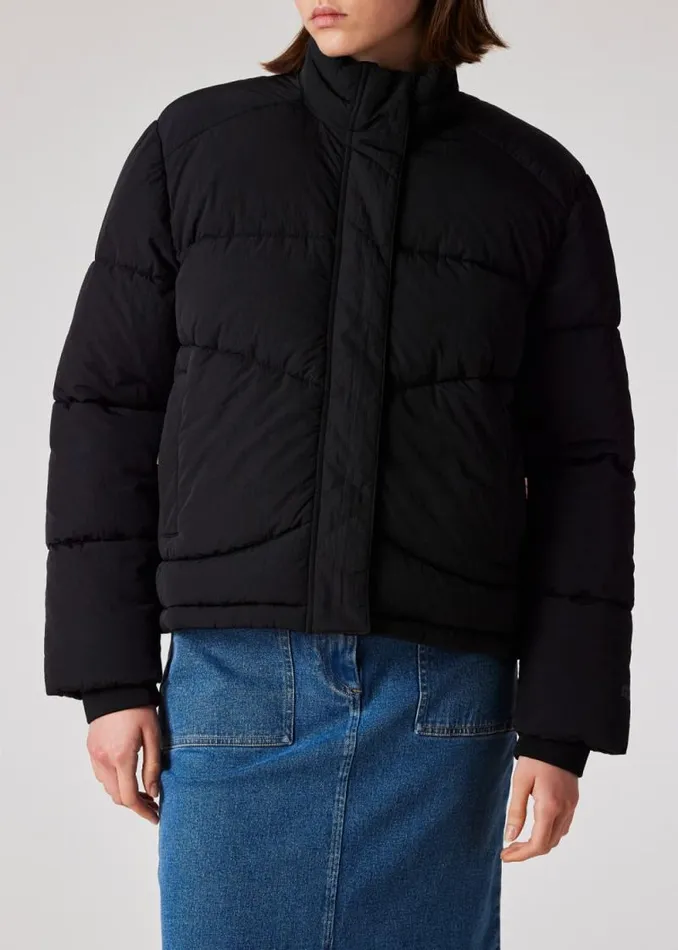 Womens Paul Smith Coats and Jackets Black Crinkle Short Quilted Coat