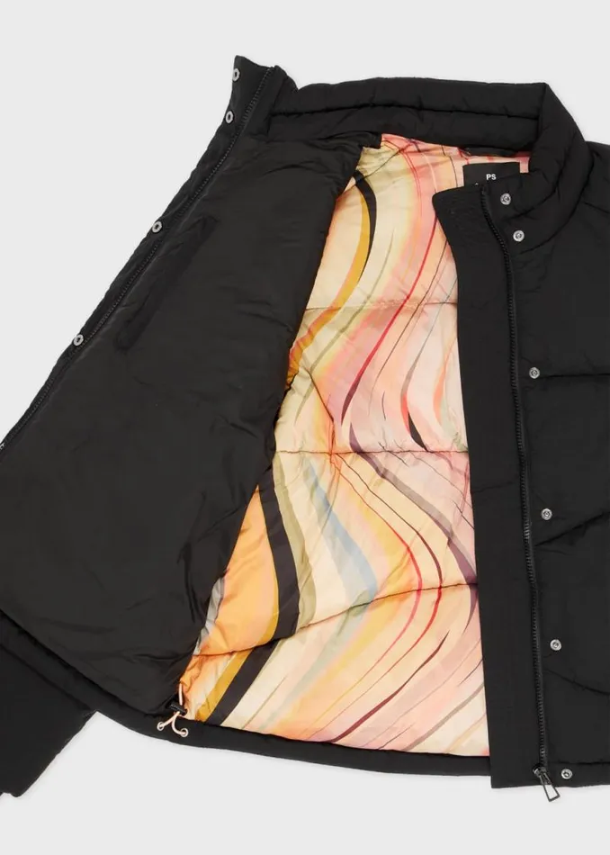 Womens Paul Smith Coats and Jackets Black Crinkle Short Quilted Coat