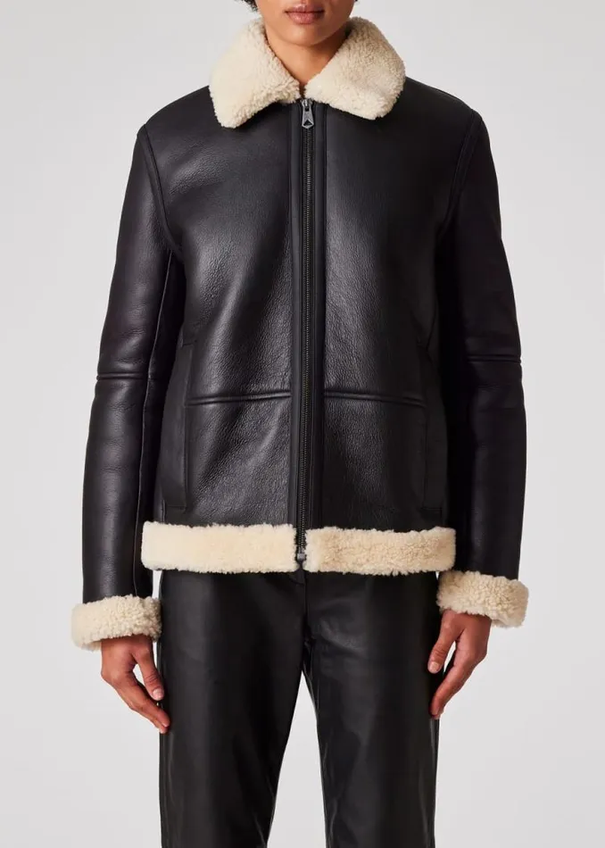 Womens Paul Smith Coats and Jackets Black Shearling Jacket